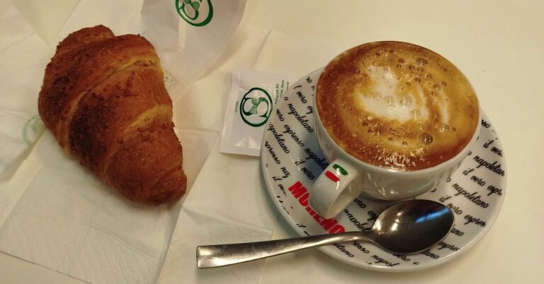 A small Italian espresso cup — the daily coffee ritual in Naples, Southern Italy