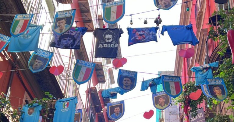Maradona mural in the streets of Naples, Italy